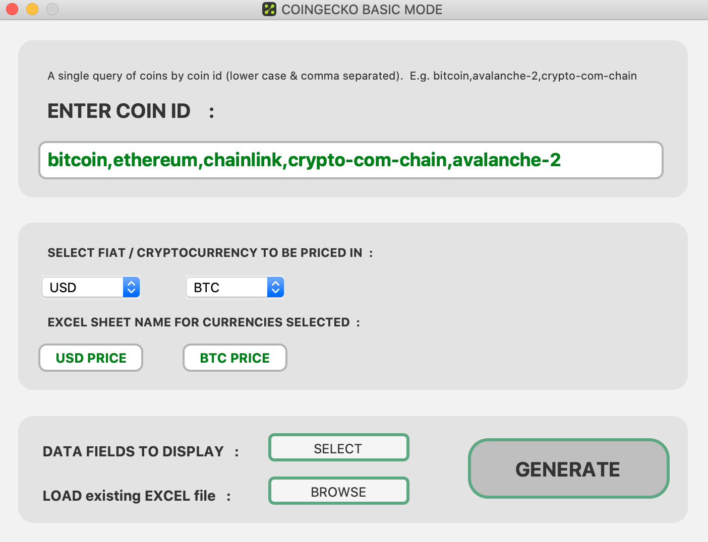 Coingecko Basic Mode Image